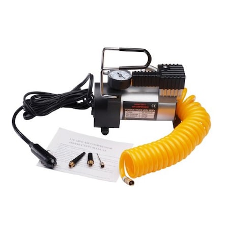 Leisure Sports 2145 Heavy Duty 12 Volt Electric Tire Air Pump with Gauge for Bike or Auto 150418IDJ
